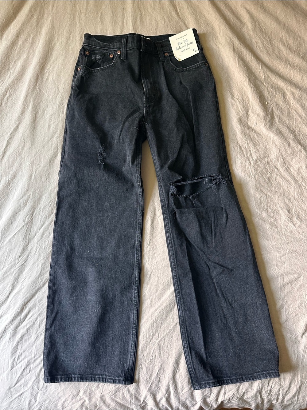 Abercrombie & Fitch Black 90’s Relaxed Distressed Jeans